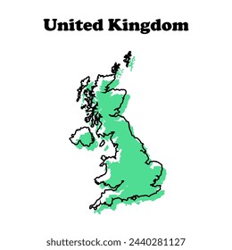  Stylized simple outline map of United Kingdom