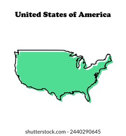  Mapa esquemático simple estilizado de Estados Unidos