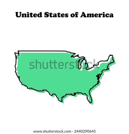  Stylized simple outline map of USA