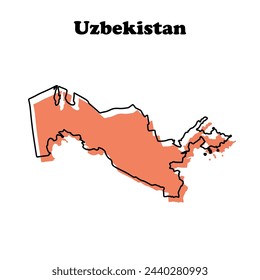  Stylized simple outline map of Uzbekistan