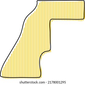 Stylized simple outline map of Western Sahara icon.