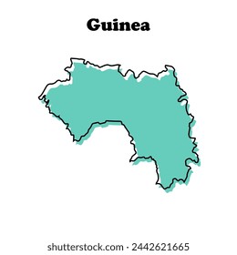 Stylized simple red outline map of Guinea