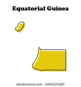 Stylized simple red outline map of Equatorial Guinea