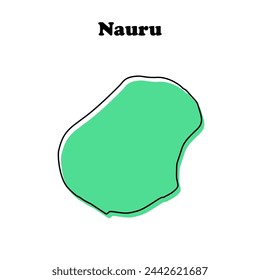 Stylized simple red outline map of Nauru