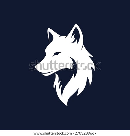 Stylized simple wolf head logo illustration