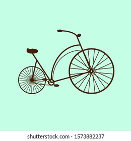 Stylized simplified image of an old bicycle in vector
