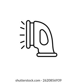 Stilisiertes einzeiliges Vektorsymbol einer Spritzpistole, minimalistisches Design