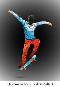 stylized skateboarding