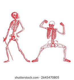 ilustração de imagem vetorial de esqueleto estilizado	