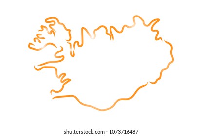 Stylized sketch map of Iceland