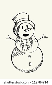 Stylized sketch of a snow man