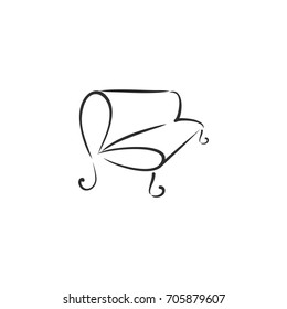 stylized sketch of sofa