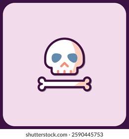 Stylized Skull and Crossbones Icon Design