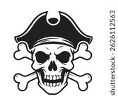 Stylized skull design with a pirate