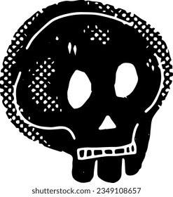 Stylized skull. Halloween illustrations. Graphic texture element. Vector