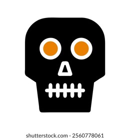 Stylized Skull Icon. Concept of danger, death, and Halloween.