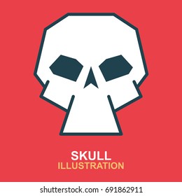 Stylized skull logo and icon. 
Vector illustration.