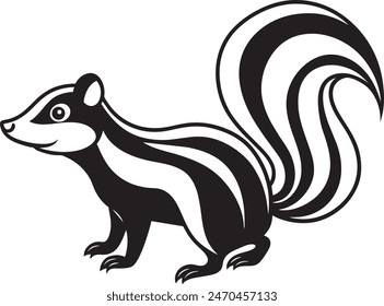 A stylized skunk with intricate pattern.