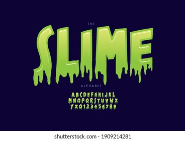 Stylized Slime Alphabet Font Vector