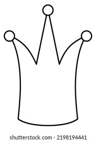 Stylized small crown - vector linear picture for coloring book, logo or pictogram. Outline. Diadem picture for coloring, icon or sign