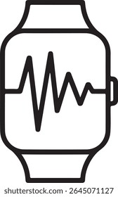Stylized Smartwatch Displaying a Dynamic Heart Rate Graph Depicting Advanced Wearable Technology for Personal Health Monitoring and Fitness Tracking