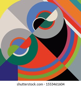 
Stylized smile, geometric, abstract, intersection. Linear art