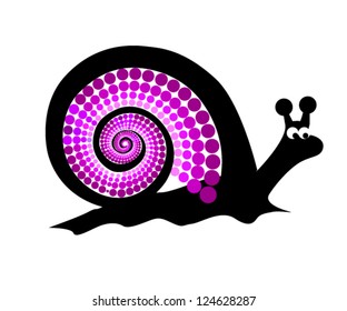 stylized snail of violet circles