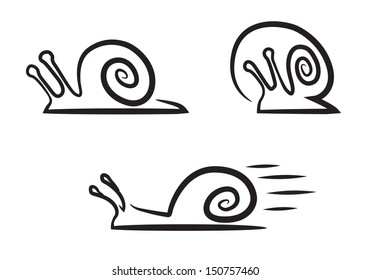 Stylized snails. Vector illustration.