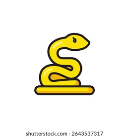 Bobinas de cobra estilizadas cartunamente no design de fundo branco