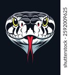 Stylized Snake Head Vector with Intense Yellow Eyes