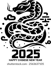 A stylized snake representing 2025 Chinese New Year celebration