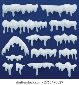 Colección de gorros de nieve estilizados y glaciares