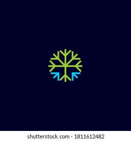stylized snow flake design tree logo