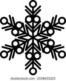 Diseño gráfico de copo de nieve estilizado. Ilustración vectorial Snowflake