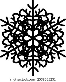 Diseño gráfico de copo de nieve estilizado. Ilustración vectorial Snowflake