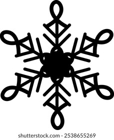 Stylized Snowflake Graphic Design. Snowflake vector illustration