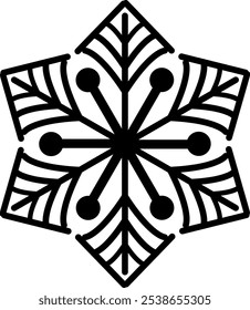 Diseño gráfico de copo de nieve estilizado. Ilustración vectorial Snowflake