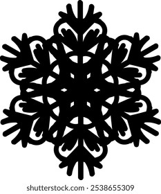 Diseño gráfico de copo de nieve estilizado. Ilustración vectorial Snowflake
