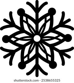 Diseño gráfico de copo de nieve estilizado. Ilustración vectorial Snowflake