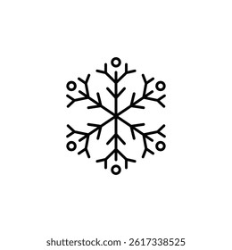Stylized Snowflake Illustration with Geometric Design on White Background