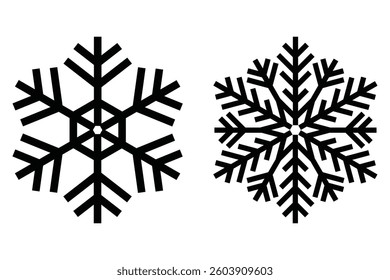 Stylized Snowflake Logo Vector Emblem for Winter