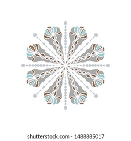 Stylized snowflake on white background.