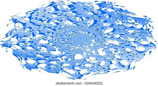 Stylized snowflake with shadow. Crystal began to melt. Stratum snow vector mandala. Ability to change to any size without loss of quality.