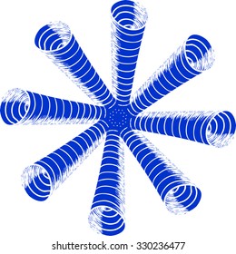 Stylized snowflake, vector illustration.