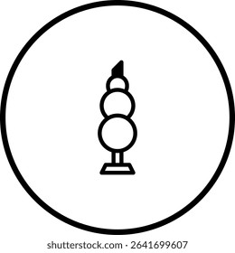 Stylized Snowman Illustration in Circular Frame for Festive Design Projects