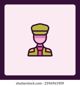 Stylized soldier icon with clean lines and modern appeal for digital use