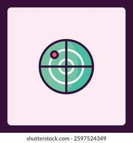 Stylized Sonar Interface Graphic, Minimalist Radar Icon Design Element