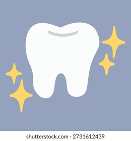 Stylized Sparkling Tooth Vector Illustration