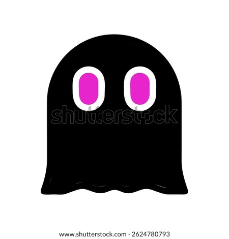 Stylized spectral apparition illustration with vibrant pink ocular highlights