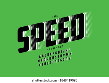 Stylized speed alphabet font vector